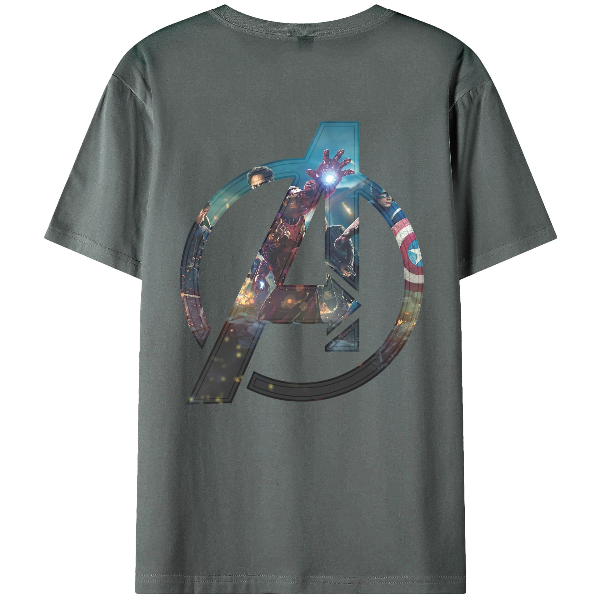 （画像用） アベンジャーズ The Avengers 綿100％半袖Tシャツ（背面プリント）